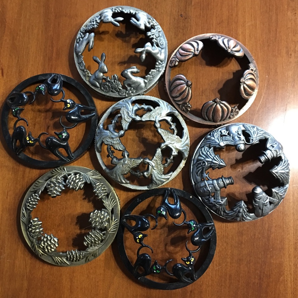 YANKEE CANDLE ILLUMA-LID CANDLE TOPPERS LOT OF 7